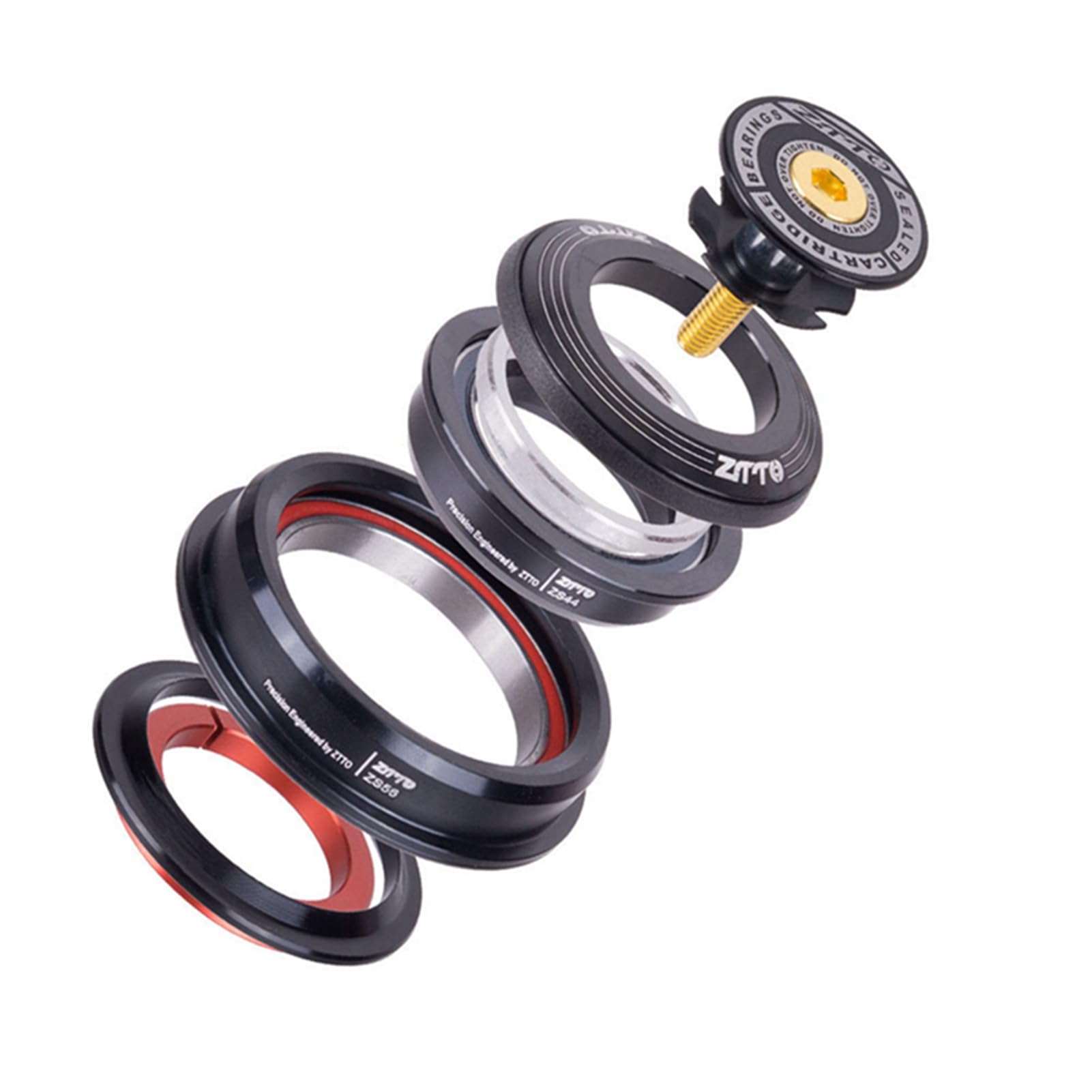 Bicycle Headset Bearing Kit ZS44 ZS56 4456ST, Tapered to Straight Tube Headset 1-1/8" Aluminium Alloy Sealed Bearings for MTB Road Bike