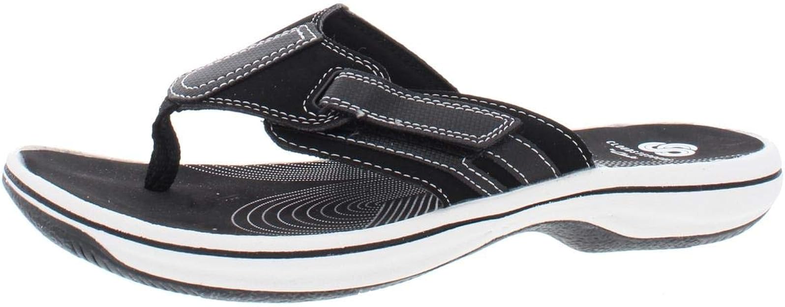 clarks flip flops gold