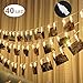 Adecorty Christmas Gift for Teen Girl, 40 LED Photo Clip String Lights USB Powered Fairy Lights, Hanging Dorm Lights with Clips for Teen Girls Bedroom Decor Christmas Birthday Gifts for Teens