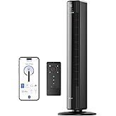 Della 42" Smart Tower Fan, Ultra Quiet 23dB Cooling Fan with 12 Speeds, 90&deg; Oscillating, 28ft/s Airflow, DC Motor, 24H Timer, Voice/App/Remote Control for Bedroom Office Living Room