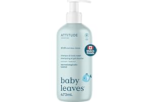 ATTITUDE Baby 2-in-1 Shampoo and Body Wash, Made in Canada, EWG Verified, Dermatologically Tested, Vegan, Good Night, 473 mL