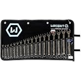 Wright Tool 958 18Pc 12Pt Metric Wrench Set 7-24MM Wright Grip 2.0 USA