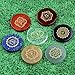 Chakra Stones-Healing Crystal with Engraved Chakra Symbols 1.3x1.3x0.24inch Set of 7 Holistic Balancing Polished Palm Stones