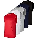 Real Essentials 5 Pack: Men's Mesh Active Athletic Tech Tank Top - Workout & Training Activewear (Available in Big & Tall)