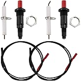 21" Long Ceramic Igniter Electrode Assembly with Push Button Piezo Igniter for Gas Grill &amp; Range Oven &amp; Heater &amp; Kitchen Igniter. 2 Pack