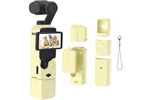 Pocket 3 Silicone Cover for DJI OSMO Pocket 3, Lens Protection Cover Screen Shading Accessories with Anti Loss Rope Threaded 