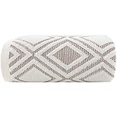 Pidada Bath Towel Diamond Pattern 100% Cotton Absorbent Soft Decorative Towel for Bathroom 27.6 x 55 Inch (Beige Brown)