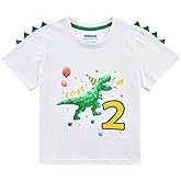 WAWSAM 2nd Birthday Boy Dinosaur Shirt – Toddler Boys 2 Year Old Birthday T-Shirt