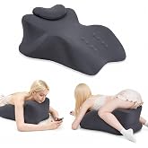 Bawanglo Memory Foam Ergonomic Wedge Pillow - 27&deg; Lift Support Cushion | Reading &amp; Prone Positions Multi-Functional Rest Pillow for Neck, Waist &amp; Back Pain Relief Washable Cover- Grey