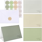 AZUREAL Thank You Cards with Envelopes 52P, 3.5x5 In Thank You Notes with Envelopes Set and Matching Stickers, Blank Cards for Wedding, Bridal, Baby Shower, Graduation, Business (Morandi Color)