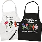 7th Hill Personalized Apron for Women, Custom Mom Gifts, Grandma Gifts, Mothers Day Gifts for Women, Birthday Gifts For Mama, Birth Mont Flower Nana's Garden Gifts for Gigi, Mommy, Mimi