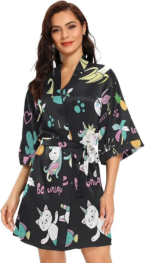 flamingo kimono robe