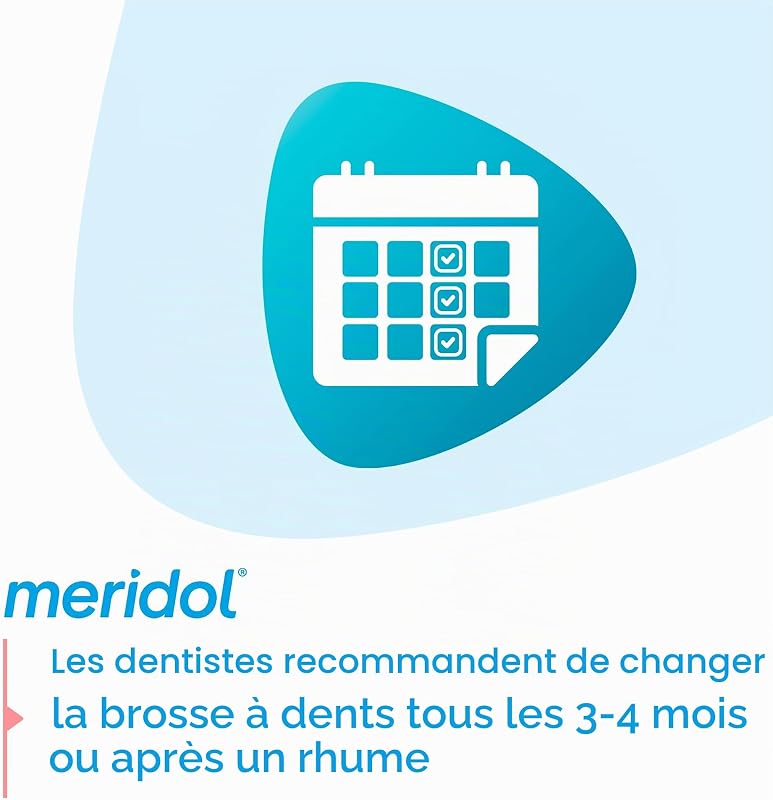 Brosse à dents Meridol Protection des gencives, avec poils doux aux extrémités microfines et filaments coniques I protège contre les irritations des gencives.