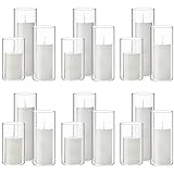Shihanee White Pillar Candles and Glass Cylinder