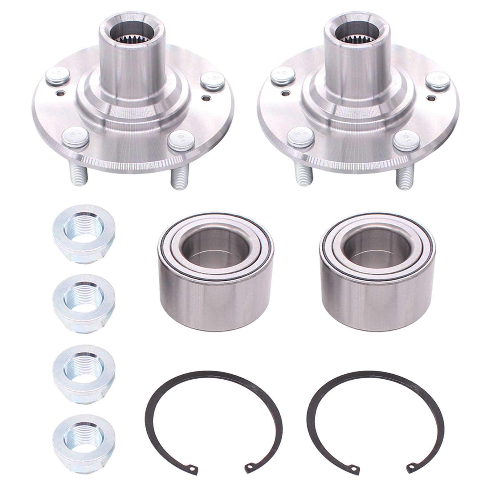 Photo 1 of **PARTIAL SET/ MISSING ASSEMBLY PIECES** MOTOKU Pair Front Wheel Hub & Bearing Set for Honda Civic 1.8L 1.3L L4 2006-2011 Left Driver and Right Passenger Side