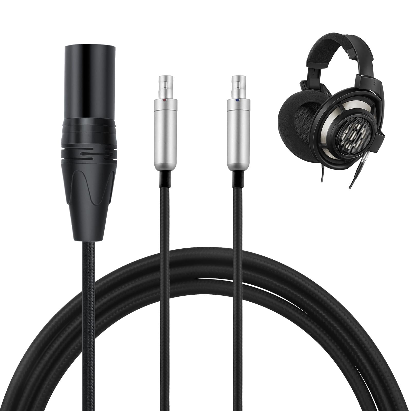 okcsc HD800 4Pin Balanced Female Headphone Audio Adapter Cable Plated Wire Walnut Wood Shell 4.9ft