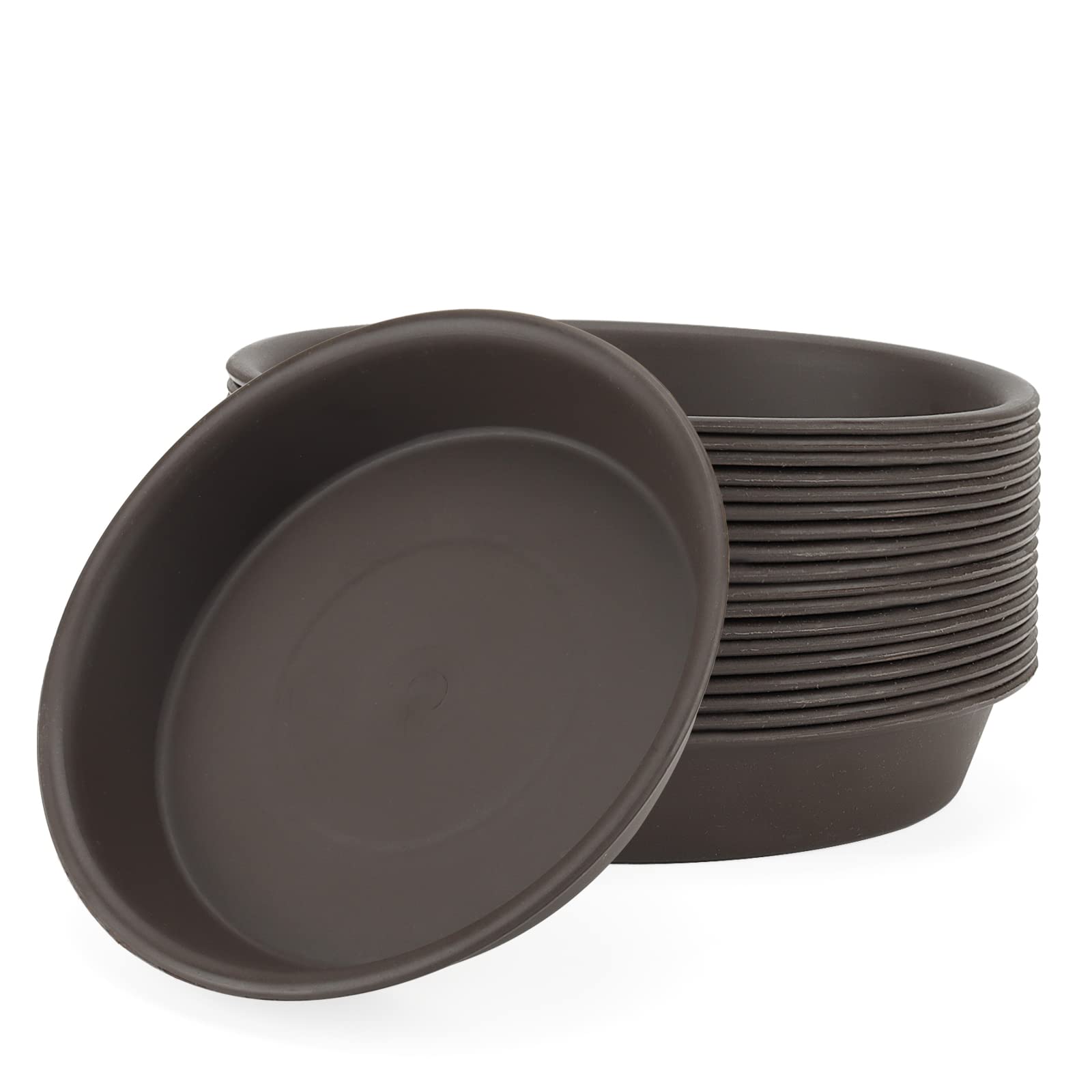 ZEONHAK 20 PCS 15.7cm Plastic Plant Pot Saucers, 6 Inch Round Flower Pot Drip Trays Fit for Indoor and Outdoor Plants, Garden, Coffee