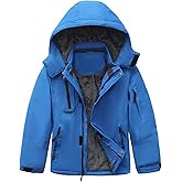 HOOD CREW Boy’s Winter Coat Waterproof Ski Jacket Kids Warm Fleece Windproof Snowboard Jackets with Detachable Hood