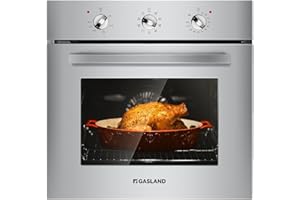 GASLAND 24 Inch Wall Oven Electric, 3200W Convection Single Wall Oven with Rotisserie, 9 Functions, 3-Layer Glass Door, Knob Control, 65L Capacity, ETL Certified, Stainless Steel, 240V