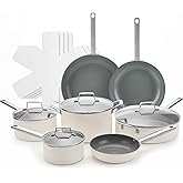 ChefRobot Nonstick Ceramic Cookware Set Healthy Pots And Pans Set Induction Kitchen Cookware sets Non Toxic Pots And Pan Set,PFOA ＆ PTFE Free (12 Pcs-Cookware Sets)
