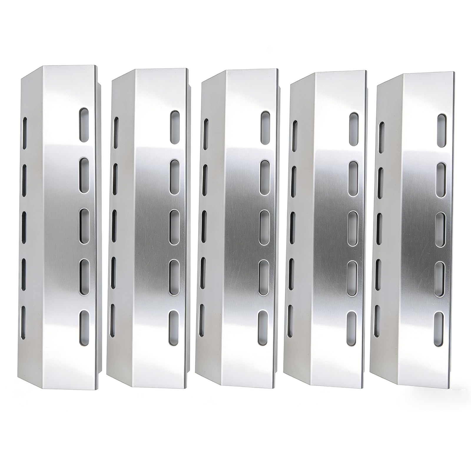 GFTIME 43 x 13cm Universal Heat Plates Replacement Parts for Ducane 5 Burner, Nexgrill, Stainless Steel Flame Tamer spare parts, Heat Shield, 5 Pack