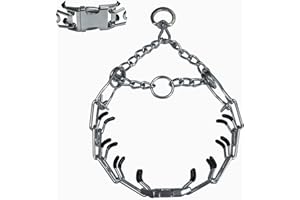 HAESINPA Prong Training Collar for Dogs, Adjustable Dog Pinch Collar with Quick Release Buckle, No Pull Collar for Small Medium Large Dogs, Extra Link and Caps
