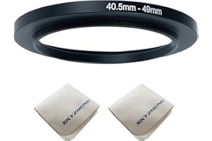 SKYZHENG 40.5mm lens to 49mm Camera Lens Adapter 40.5mm to 49mm Step Up Ring Adapter Ring for all brands of UV ND CPL, with premium lens wiping cloth 2 pack (40.5mm-49mm)