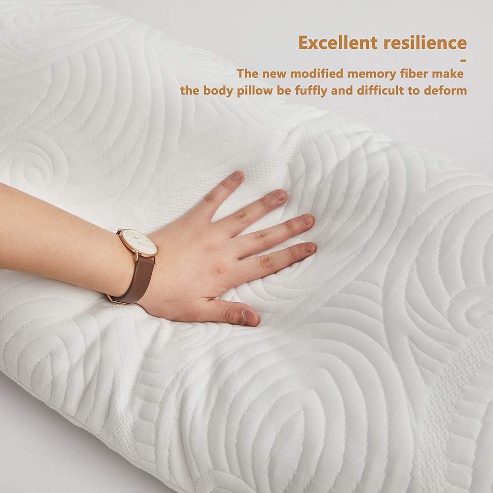 Cosybay Full Body Pillow - Long Pillow with Removable Bamboo Breathable Cover for Adults and Pregnancy - Large Bed Pillow with Soft Filling for Side Sleeper-20×54 Inch: Home & Kitchen