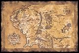 The Hobbit / The Lord Of The Rings - Middle Earth Map - Movie Poster / Print (Limited Dark / Dark Edition) (Size: 36