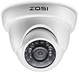 ZOSI 720P 4-in-1 TVI/CVI/AHD/CVBS Security Surveillance CCTV HD Camera Outdoor Weatherproof Day Night Vision 65ft IR Distance White (For HD-TVI, AHD, CVI, and CVBS/960H analog DVR System)