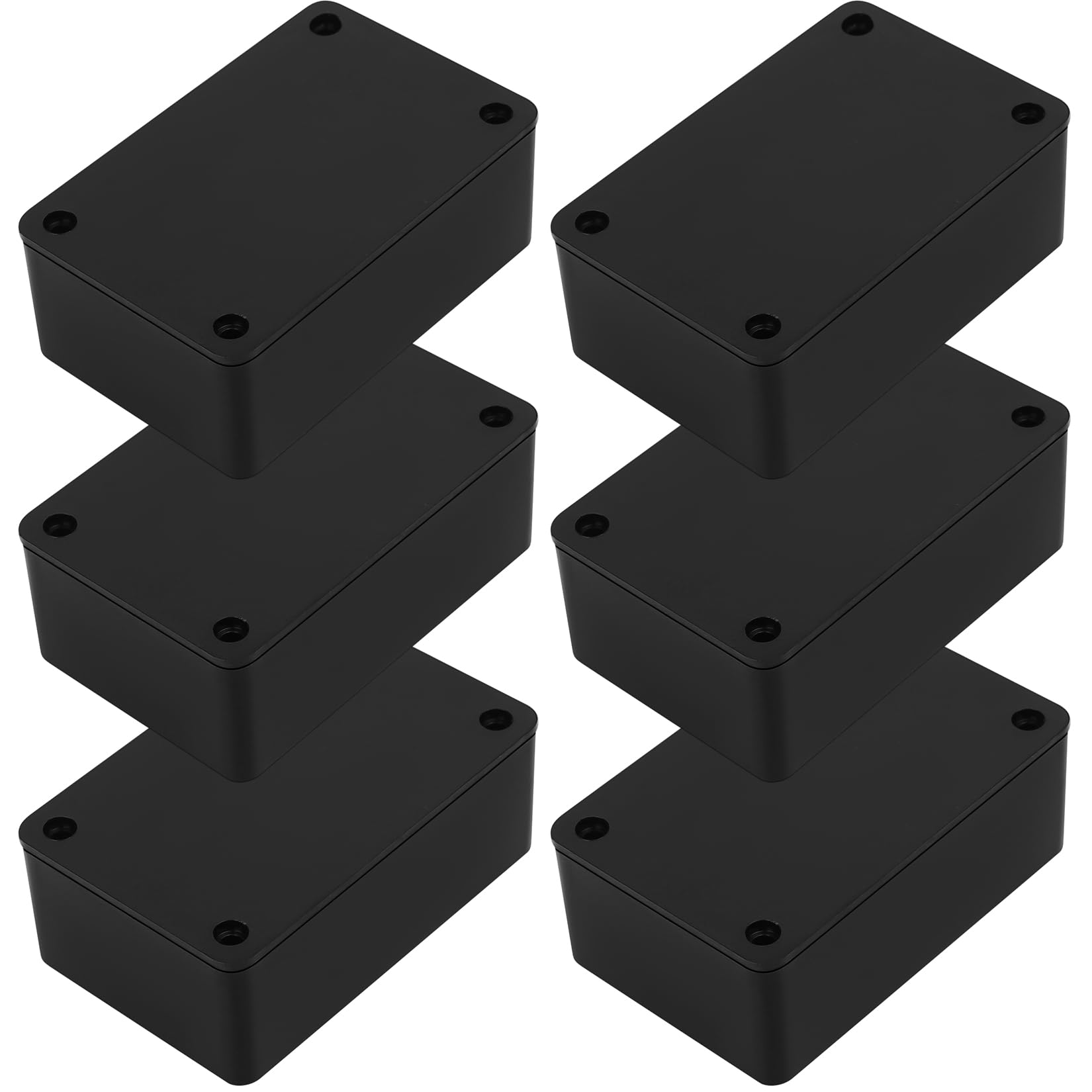6 Pcs ABS Plastic Waterproof Project Box - Surface-Mounted Adaptable Box, Black/83x54x30mm