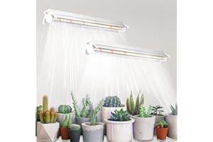 GYTF T5 Grow Lights 2 Pack, 1.4Ft 5000K White Full Spectrum LED Plant Growing Lamp Strips for Indoor Plants, Seeds Starting, Succulents, High PPFD with V-Shaped Reflector