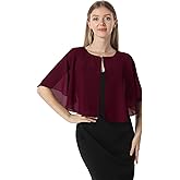 Hotshawl Chiffon Capelet Soft capes Shawls and Wraps for Evening Dress Wedding Cape 1920s shawl accessories for women