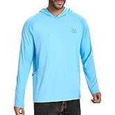 UVSAI Men’s UPF 50+ Hoodie Shirt Long Sleeve Permanent UV Sun Protection Vented Tee Performance for Outdoor Hiking Fishing