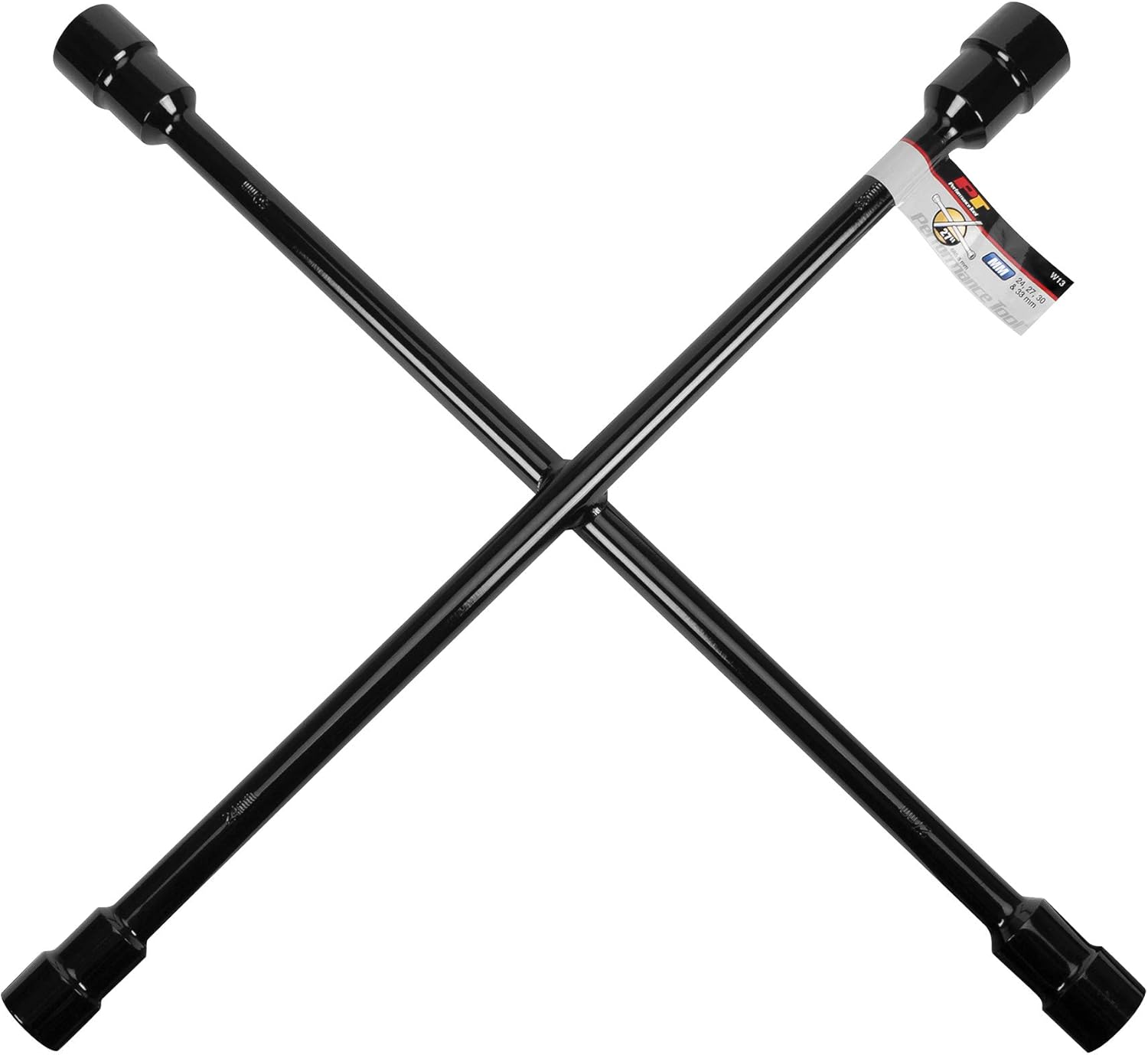 Performance Tool W1 Black 20" SAE/Metric 4-Way Cross Lug Wrench: Automotive