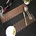 Famibay Bamboo PVC Weave Placemats Non-Slip Kitchen Table Mats Set of 4-30x45 cm (Brown)