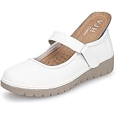 VJH confort Women s Mary Jane Flats, Breathable Comfort Round Toe Low Heel Slip-on Light Weight Walking Shoes