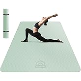 HAPBEAR Extra Large Yoga Mat - 72"x48"/78"x54", 1/4" & 1/3" Thick, Non-Slip, Durable, Eco-Friendly, Wide Exercise Mat for Home Workouts, Yoga, Pilates, Stretching, Meditation (Barefoot Exercise)