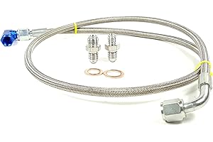 CAIMOTO Turbo Oil Feed Line 4AN PTFE Braided For VW Jetta Golf Mk4 Mk5 1.9 TDI Diesel BEW BRM BHW 1998-2007