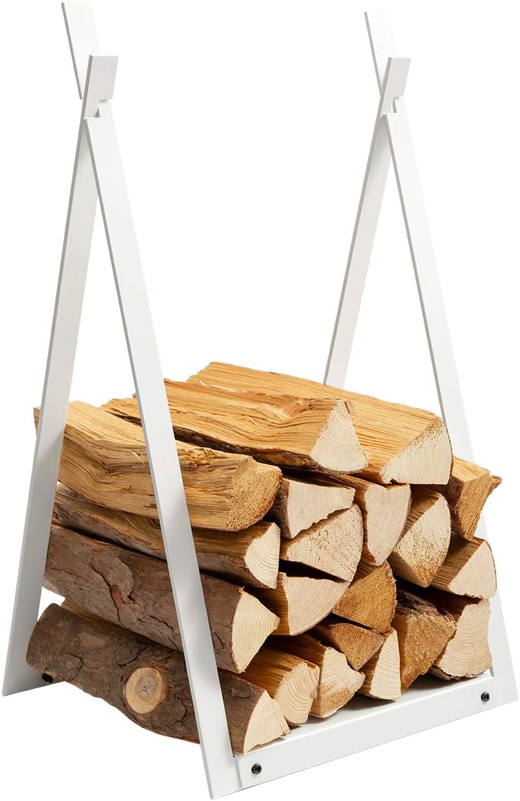 DOEWORKS Firewood Rack Triangle Firewood Holder Decorative