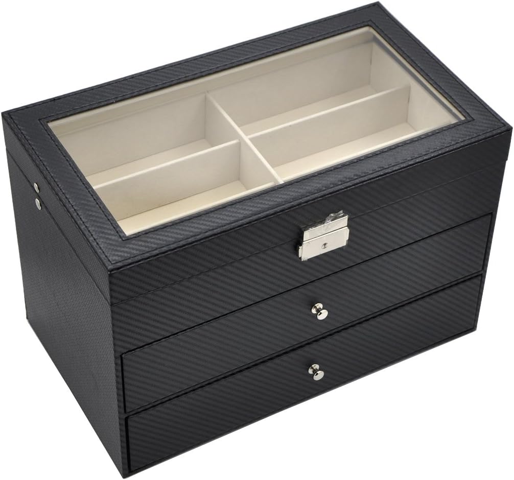 ADTL 3 layer 18 Slots Eyeglass Sunglass Storage Box Display Glasses Textured pattern: Home Improvement