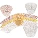 150 Pieces 3 Colors Cupcake Wrappers Filigree Vine Cupcake Wraps Lace Cupcake Liners for Wedding Birthday Baby Shower Parties Decoration (Gold, White and Pink)