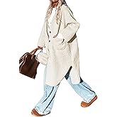 Aoang Women 2025 Winter Faux Fur Coats Fuzzy Fleece Open Front Outerwear Button Down Sherpa Long Jackets