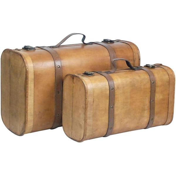 CAPRILO. Set de 2 Cajas Decorativas Vintage de Madera y ...