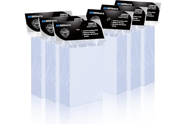 600 Counts Card Sleeves, Clear Trading Card Sleeves, Ultra Soft Hockey Cards Sleeves, Plastic Card Protector for Standard Car