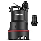Tenzzola Sump Pump, 1/3 HP 2400GPH Submersible