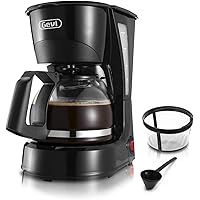 Gevi 4 Cups Small Coffee Maker, Compact Coffee Machine with Reusable Filter, Warming Plate and Coffee Pot for Home and…
