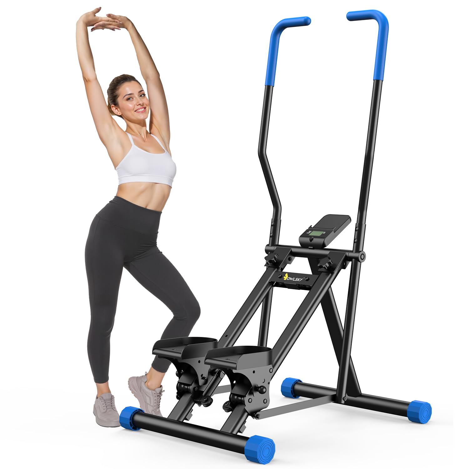 Photo 1 of OWLSKY Stair Stepper Vertical Cardio Exercise Climber Stair-Master for Exercise at Home Full Body Workout Machine with Handlebar 330LBS Load with Adjustable Step Range Pedals
