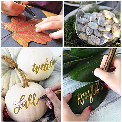 Yeefant Luxury Fountain Pen, Acrylic Paint Assorted Colored Metallic Permanent Paint Markers Pens Metallic Marker Pen for Ceramic Painting,Executive Fountain Pens Set,Calligraphy,Silver