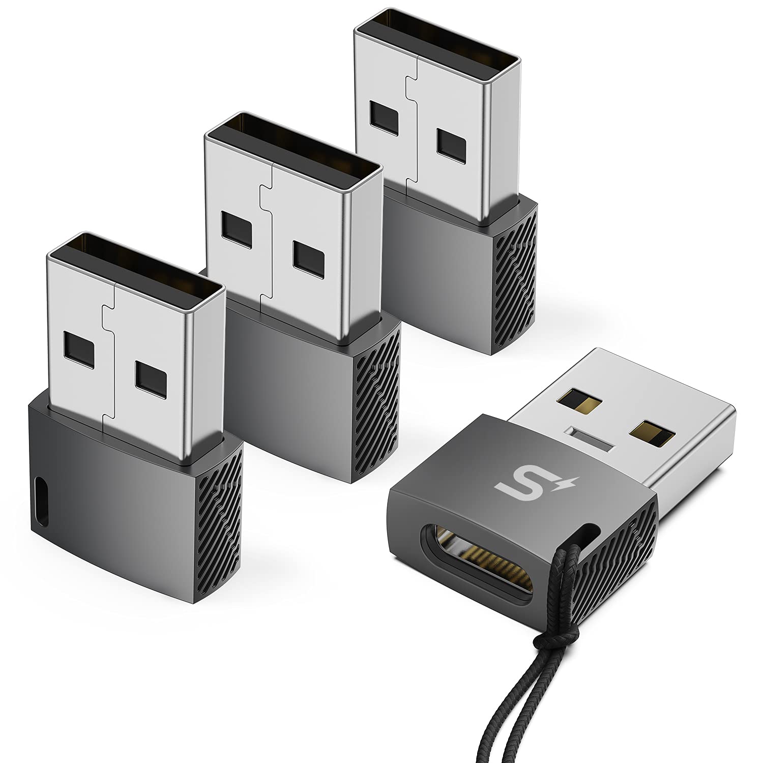 Stouchi USB C Female to USB Male Adapter(4 Pack),Type C to USB 2.0 Converter Compatible with Laptops,Power Banks,Chargers,for Pixel pro 6/Pad Air 4/Pad Pro 2020,Phone 11/12 Pro Max,Samsung Galaxy S21